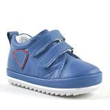 Yumuşak Hakiki Deri Mavi İlk Adım Bebek Ayakkabısı