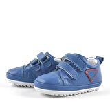 Yumuşak Hakiki Deri Mavi İlk Adım Bebek Ayakkabısı