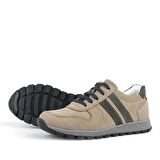 Hakiki Deri Kahverengi Fermuarlı Erkek Genç Çocuk Spor Okul Ayakkabı