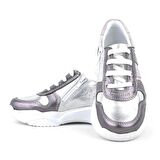 Hakiki Deri Platin Pembe Kalın Taban Kız Çocuk Sneakers Ayakkabı