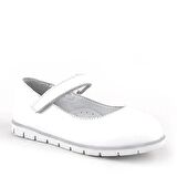 Rakerplus Hakiki Deri Beyaz Kız Çocuk Babet