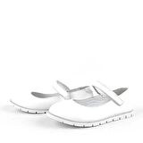 Rakerplus Hakiki Deri Beyaz Kız Çocuk Babet