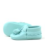 Hapshoe Kids Hakiki Deri Yeşil Püsküllü Lastikli Bebek Patik