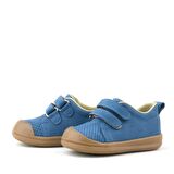 Rakerplus Hakiki Deri Lacivert Cırtlı Anatomik Bebek Spor Ayakkabı Sneaker