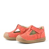 Rakerplus Hakiki Deri Turuncu Cırtlı Anatomik Bebek Sandalet