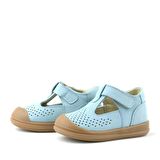 Rakerplus Hakiki Deri Mavi Cırtlı Anatomik Bebek Sandalet