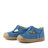 Rakerplus Hakiki Deri Lacivert Cırtlı Anatomik Bebek Sandalet