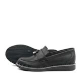 Siyah Mat Loafer Çocuk Okul Ayakkabısı