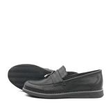 Rakerplus Siyah Mat Loafer Klasik Çocuk Ayakkabısı