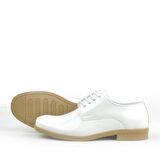 Rakerplus Beyaz Rugan Bağcıklı Oxford Çocuk Okul Ayakkabısı