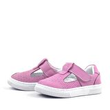Rakerplus Hakiki Deri Pembe Cırtlı Bebek Sneaker Sandalet