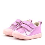 Rakerplus Hakiki Deri Pembe Işıltılı Anatomik Bebek Spor Ayakkabı Sneaker