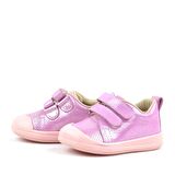 Rakerplus Hakiki Deri Pembe Işıltılı Anatomik Bebek Spor Ayakkabı Sneaker