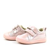 Rakerplus Hakiki Deri Pudra Işıltılı Anatomik Bebek Spor Ayakkabı Sneaker