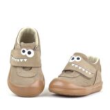 Rakerplus Hakiki Deri Kum Rengi Yüksek Bilekli Bebek Ayakkabı