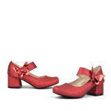 Kırmızı Işıltılı Kelebekli Kız Çocuk Topuklu Ayakkabı