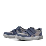 Rakerplus Hakiki Deri Lacivert Cırtlı Erkek Çocuk Sneaker