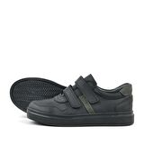 Rakerplus Hakiki Deri Siyah Cırtlı Erkek Çocuk Sneaker