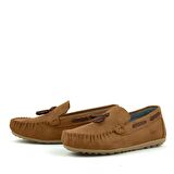 Rakerplus Taba Kahve Cırtlı Erkek Çocuk Makosen Ayakkabı