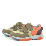 Rakerplus Hakiki Deri Kum Rengi Çocuk Sneakers Spor Ayakkabı
