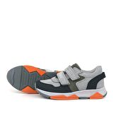 Rakerplus Hakiki Deri Gri Siyah Çocuk Sneakers Spor Ayakkabı