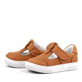 Rakerplus Bheem Hakiki Deri Turuncu Cırtlı Bebek Sneaker Sandalet