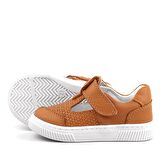 Rakerplus Bheem Hakiki Deri Turuncu Cırtlı Bebek Sneaker Sandalet