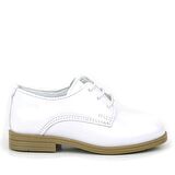 Rakerplus Kırık Beyaz Rugan Lastik Bağcıklı Bebek Klasik Ayakkabı