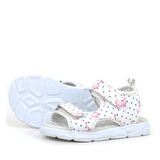 Rakerplus Beyaz Flamingo Cırtlı Bebek Sandalet Ayakkabı