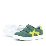 Rakerplus Hakiki Deri Yeşil Cırtlı Çocuk Spor Ayakkabı
