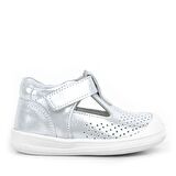 Rakerplus Shaun Hakiki Deri Beyaz Simli Cırtlı Anatomik Bebek Sandalet Ayakkabı