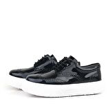 Rakerplus Siyah Rugan Beyaz Taban Oxford Çocuk Klasik Ayakkabı