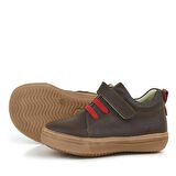 Anatomik Hakiki Deri Kahverengi Yumuşak Lastikli Cırtlı Çocuk Ayakkabı