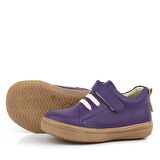 Anatomik Hakiki Deri Yumuşak Mor Lastikli Cırtlı Çocuk Ayakkabı