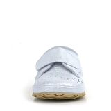 Hakiki Deri Gümüş Gri Cırtlı Bebek Patik Ayakkabı