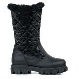 Rakerplus Siyah Uzun Fermuarlı Kız Çocuk Yağmur Çizmesi