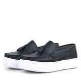 Rakerplus Siyah Cilt Erkek Çocuk Makosen Ayakkabı