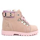 Rakerplus Griffon Hakiki Deri Pembe Simli Fermuarlı Kız Bebek Bot