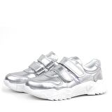 Rakerplus Hakiki Deri Gümüş Beyaz Tabanlı Kız Çocuk Sneakers Ayakkabı