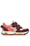 Rakerplus Hakiki Deri Pudra Bordo Çocuk Sneakers Spor Ayakkabı