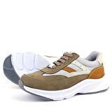 Rakerplus Hakiki Deri Anatomik Kum Rengi Bağcıklı Hafif Çocuk Spor Ayakkabı