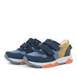 Rakerplus Hakiki Deri Lacivert Taba Çocuk Sneakers Spor Ayakkabı