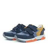 Rakerplus Hakiki Deri Lacivert Taba Çocuk Sneakers Spor Ayakkabı