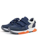 Rakerplus Hakiki Deri Lacivert Gri Çocuk Sneakers Spor Ayakkabı