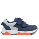 Rakerplus Hakiki Deri Lacivert Gri Çocuk Sneakers Spor Ayakkabı
