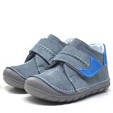 Rakerplus Popeye Hakiki Deri Gri Mavi İlk Adım Unisex Bebek Ayakkabısı