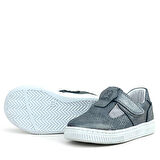 Rakerplus Bheem Hakiki Deri Gümüş Simli Cırtlı Bebek Sneaker Sandalet