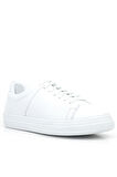 Beyaz Hakiki Deri Kadın Bağcıklı Sneaker Ayakkabı