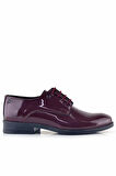 Rakerplus Bordo Rugan Bağcıklı Metal Detaylı Oxford Çocuk Klasik Ayakkabısı