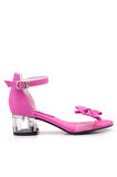 Jessie Fuşya Saten Kurdeleli Kız Çocuk Topuklu Ayakkabı